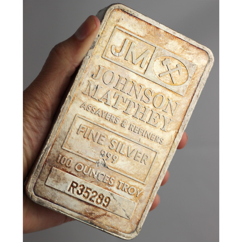 100oz Johnson Matthey Struck Silver Bar | SilverTowne