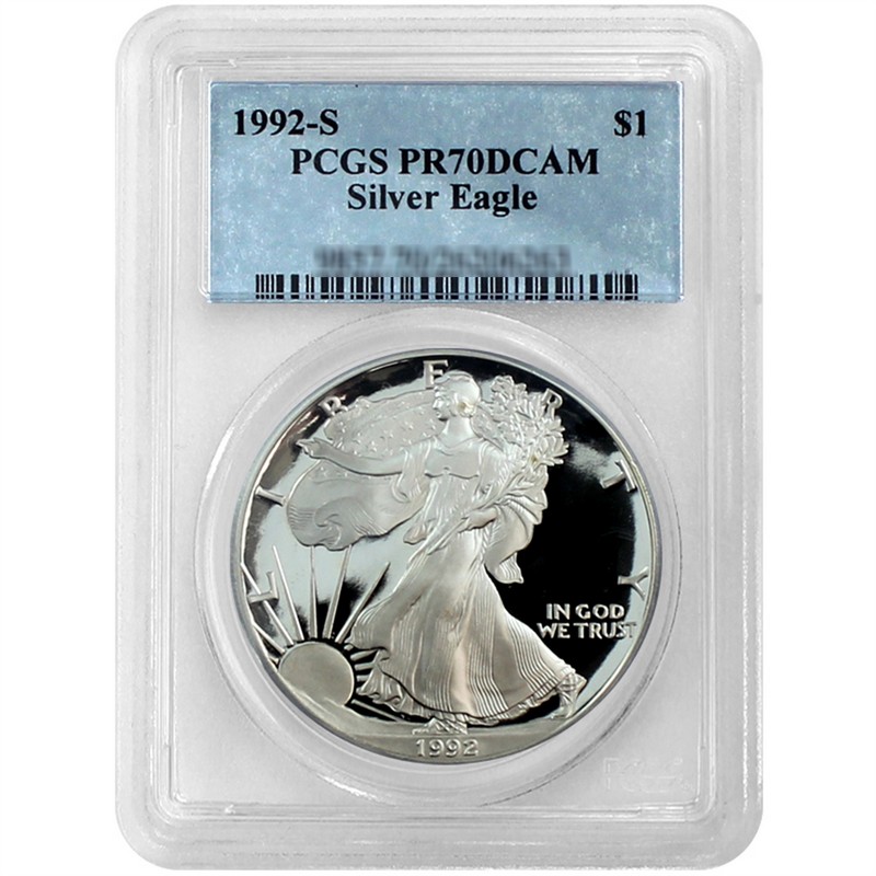 1992-S American Silver Eagle Proof PCGS PR70 DCAM