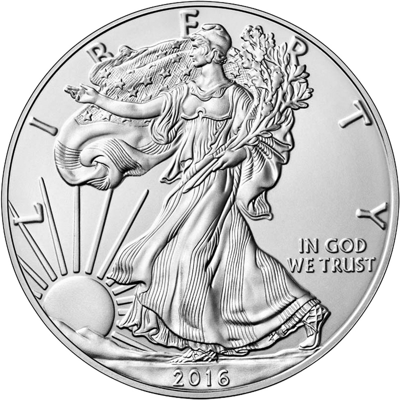 American Silver Eagle .999 Fine Silver with Our Certificate of Authenticity Dollar Uncirculated Us Mint 2016 