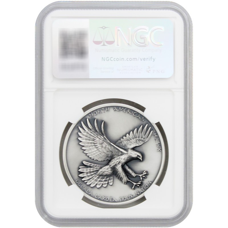 MS70 Blackhawk Antiqued Ultra High Relief 1oz Silver Coin