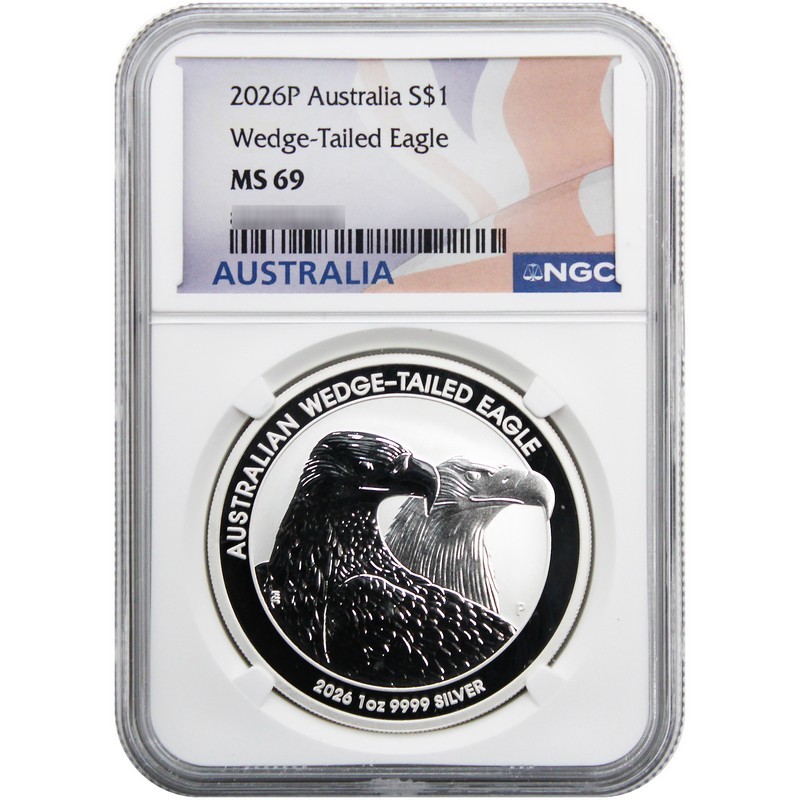 2026-P Australia Silver Wedge-Tailed Eagle MS69 ER NGC Flag Label