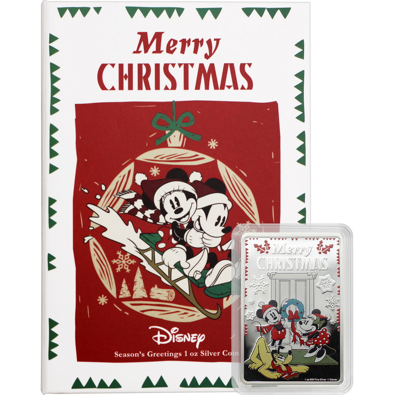 Gilded with Diamond Dust 1 Oz Silver Coin Details about   Niue 2019 $2 Mickey Christmas
