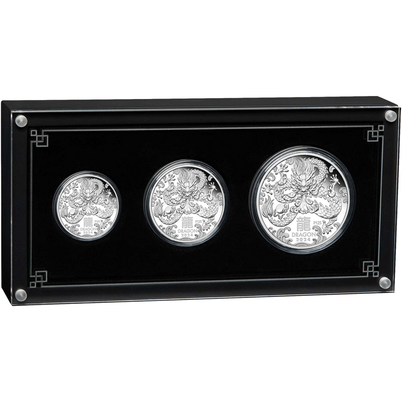 2024 Silver Year of the Dragon 3 Coin Set | SilverTowne