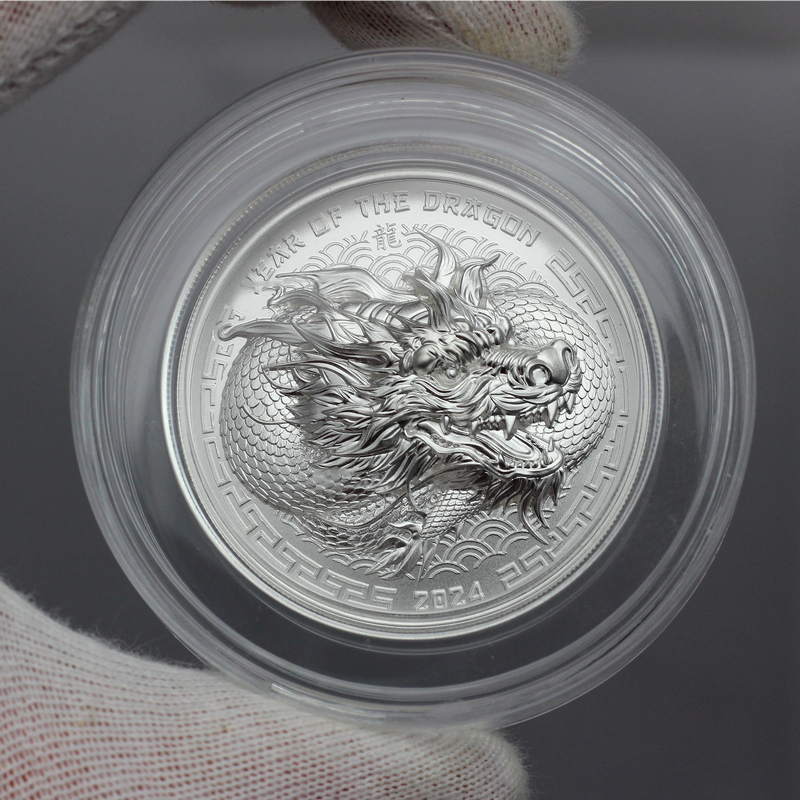 2024 Fiji Silver Year of the Dragon UHR BU Coin | SilverTowne
