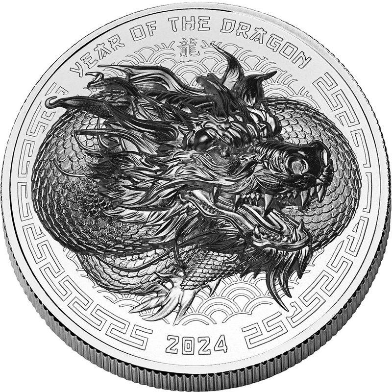 2024 Fiji Silver Year of the Dragon UHR BU Coin | SilverTowne