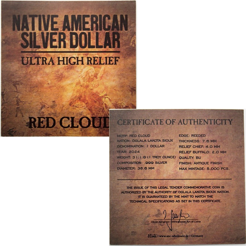 2024 Chief Series Red Cloud 1oz Silver UHR Coin | SilverTowne