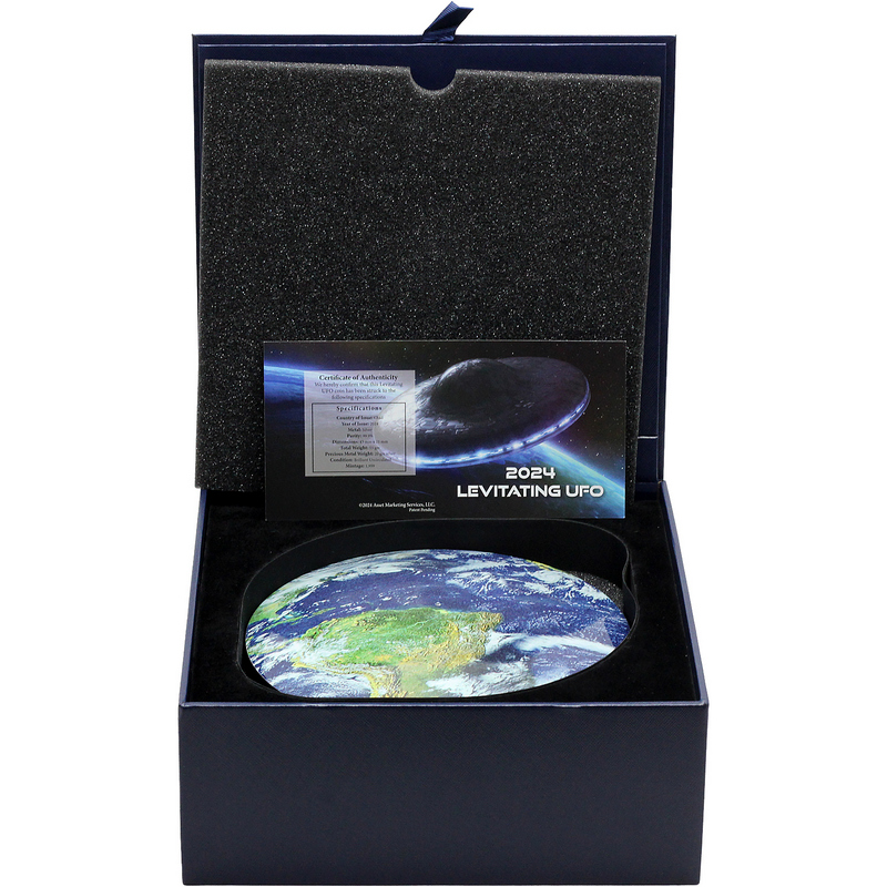 2024 Levitating UFO Silver BU Coin in OGP | SilverTowne