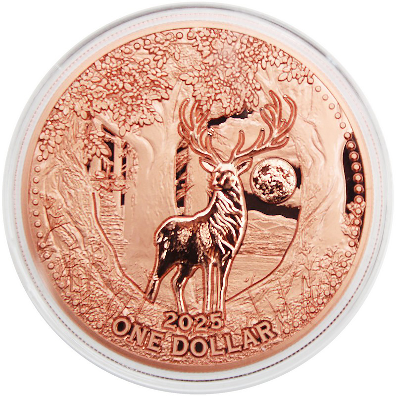 2025 5oz Copper White Deer Prooflike Coin
