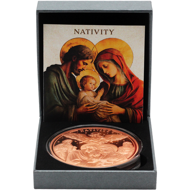 2025 5oz Copper Nativity Prooflike High Relief Coin | SilverTowne