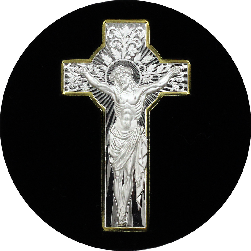 2026 Cameroon Crucifix 1 oz .999 Fine Silver Gilded Coin | SilverTowne