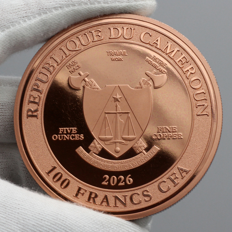 2026 Cameroon “Protect” Grizzly Bear 5 oz Copper Coin | SilverTowne