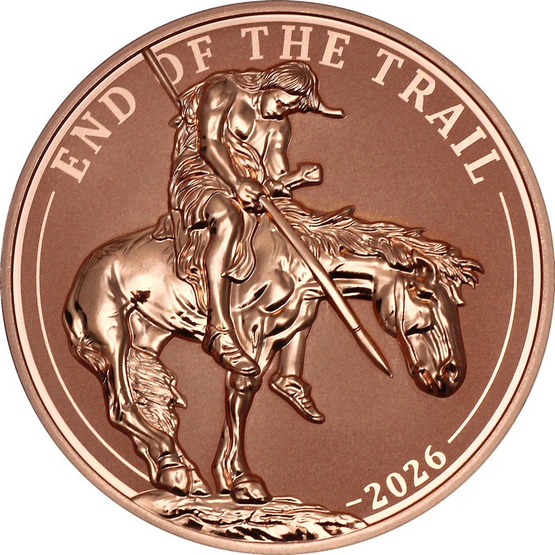 2026 Liberia 5 oz Copper End of the Trail High Relief Coin
