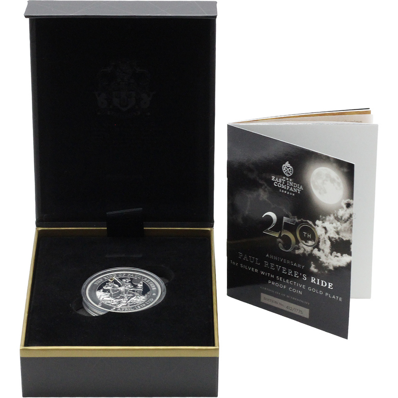2025 St. Helena Paul Revere Midnight Ride Gilded Proof Coin
