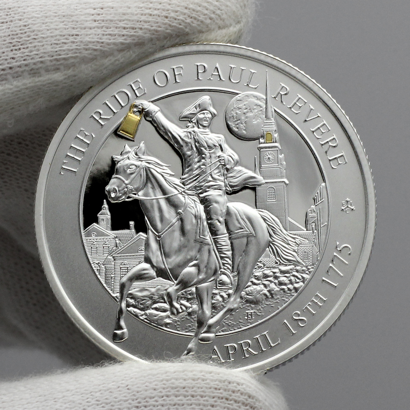 2025 St. Helena Paul Revere Midnight Ride Gilded Proof Coin