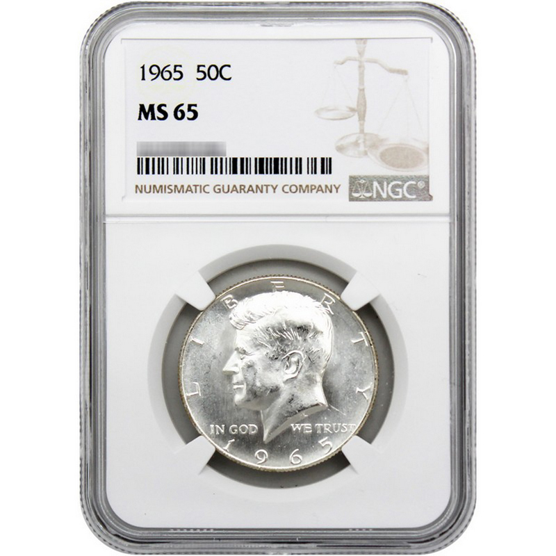 1965 Kennedy Half Dollar MS65 NGC | SilverTowne