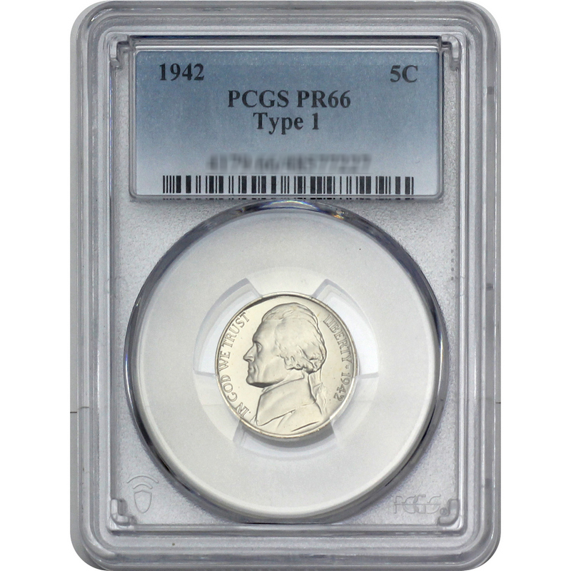 1942年 バチカン市国 銀貨【レア】 1942 Proof Jefferson Nickel Type 1 PR66 PCGS | SilverTowne