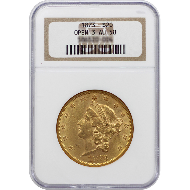 1873 $20 GOLD LIBERTY AU-58 NGC | SilverTowne