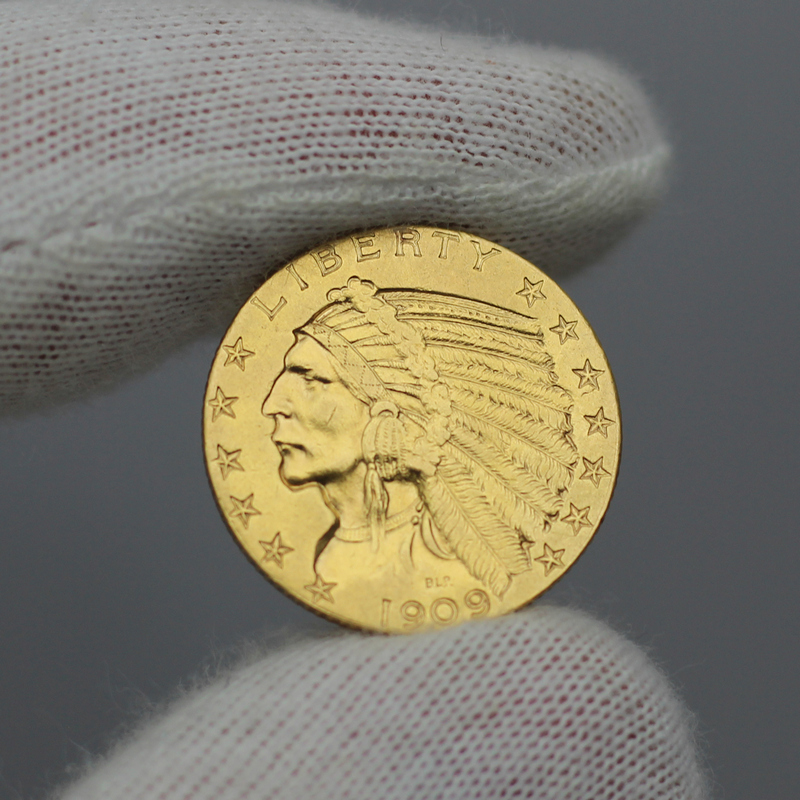 1909 D $5 Gold Indian Brilliant Uncirculated Condition | SilverTowne
