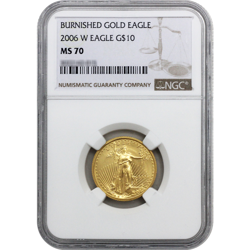 ゴールド アンクレット アンデシン 2006W $10 Burnished GAE MS70 NGC | SilverTowne