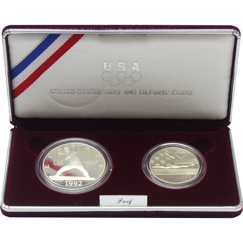 1992 Olympic Half Dollar and Silver Dollar PF Set | SilverTowne