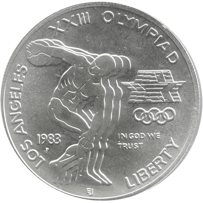コレクション 1983 OLYMPIC DOLLAR .900 FINE SILVER 1983 Olympic Dollar 900 Fine Silver 1983 UNITED STATES Los
