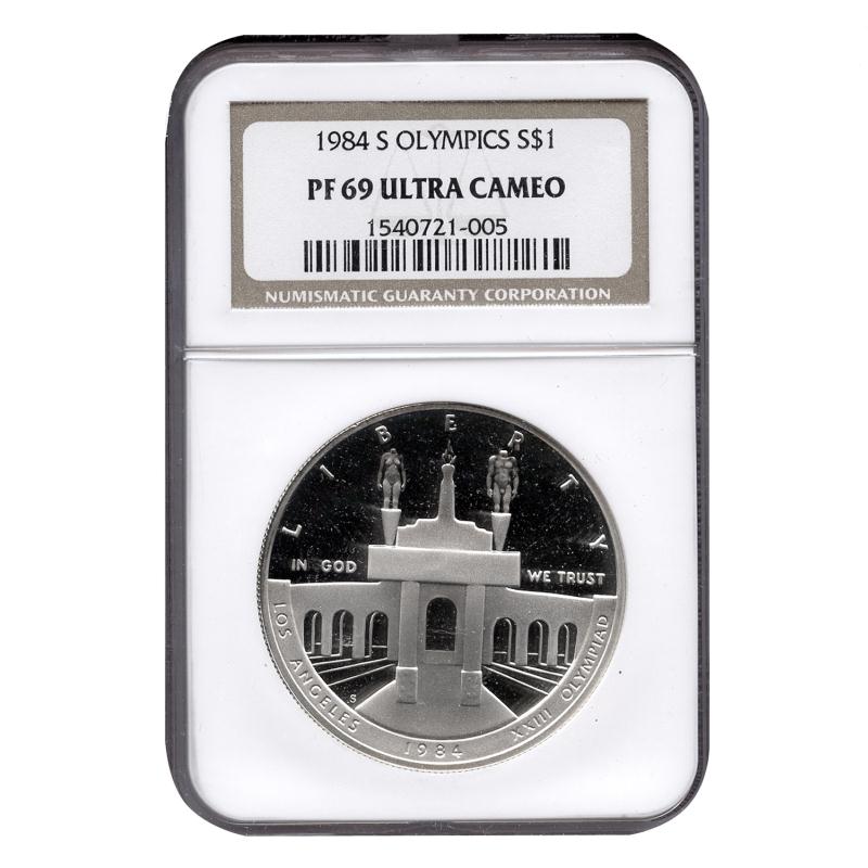 1984 S Olympic Silver Dollar PF69 UC NGC | SilverTowne