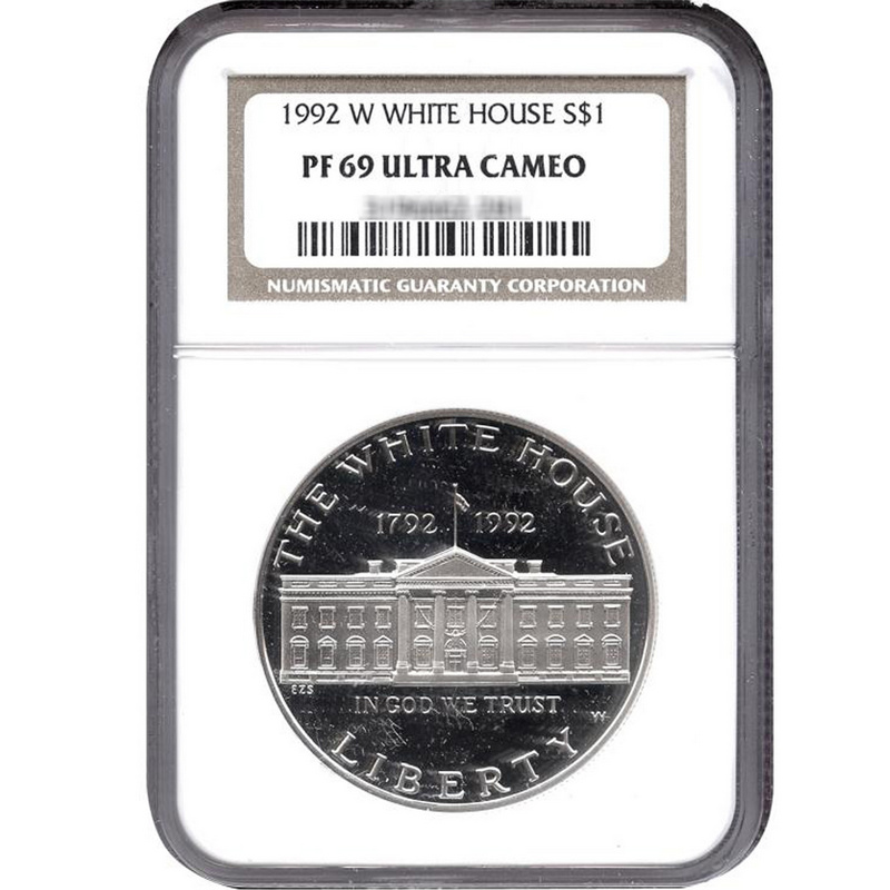 1992 W White House Silver Dollar PF69 NGC | SilverTowne