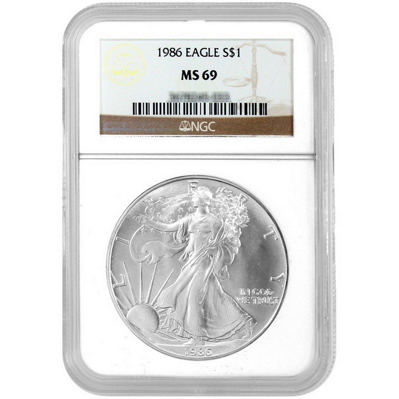 h*o様 1986 Silver Eagle MS 69 1986 American Silver Eagle NGC MS69 Ron Harrigal Signed