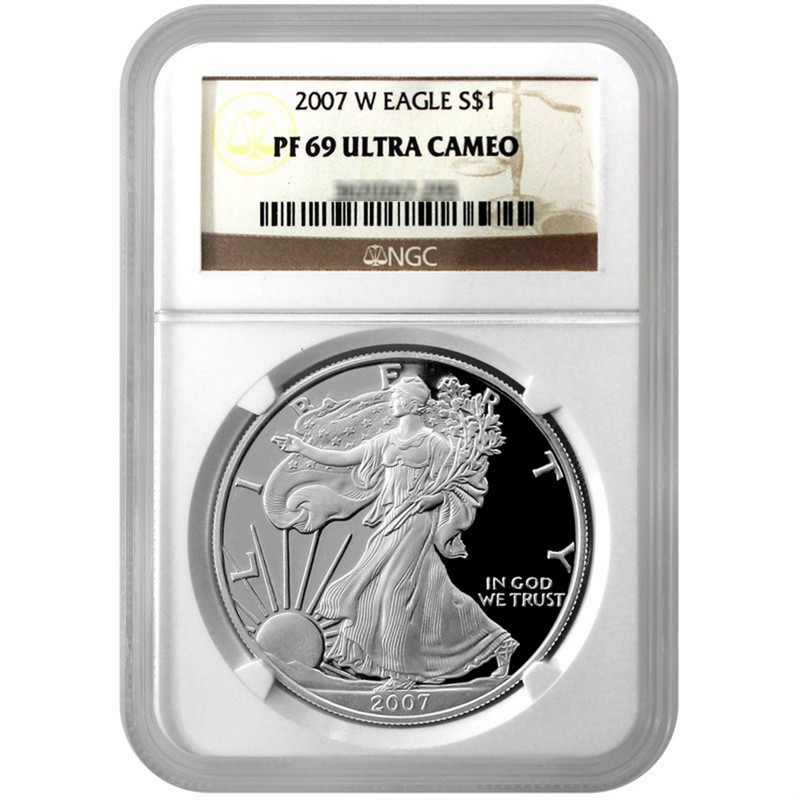 SilverTowne - 2007 W Silver American Eagle PF69 UC NGC Brown Label