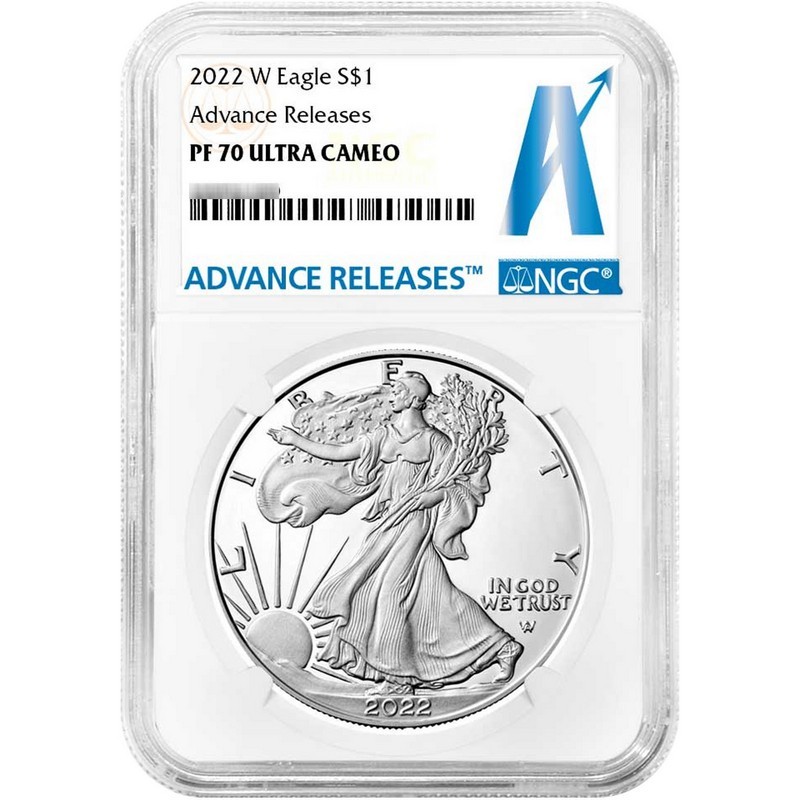 2022 SAE PF70UC AR NGC Advance Releases Label | SilverTowne