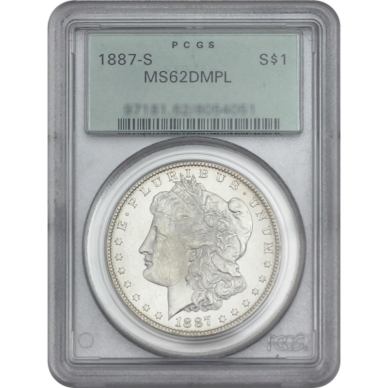 1887 S Morgan $ MS62 DMPL PCGS