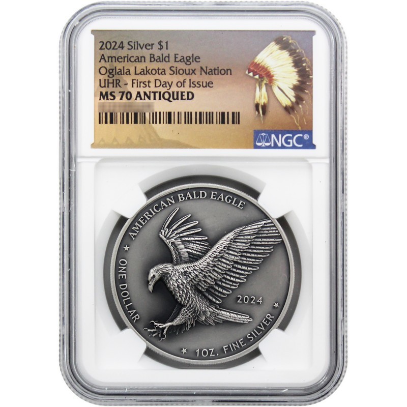 2024 Silver Double Eagle 1oz UHR Coin MS70 FDI NGC | SilverTowne