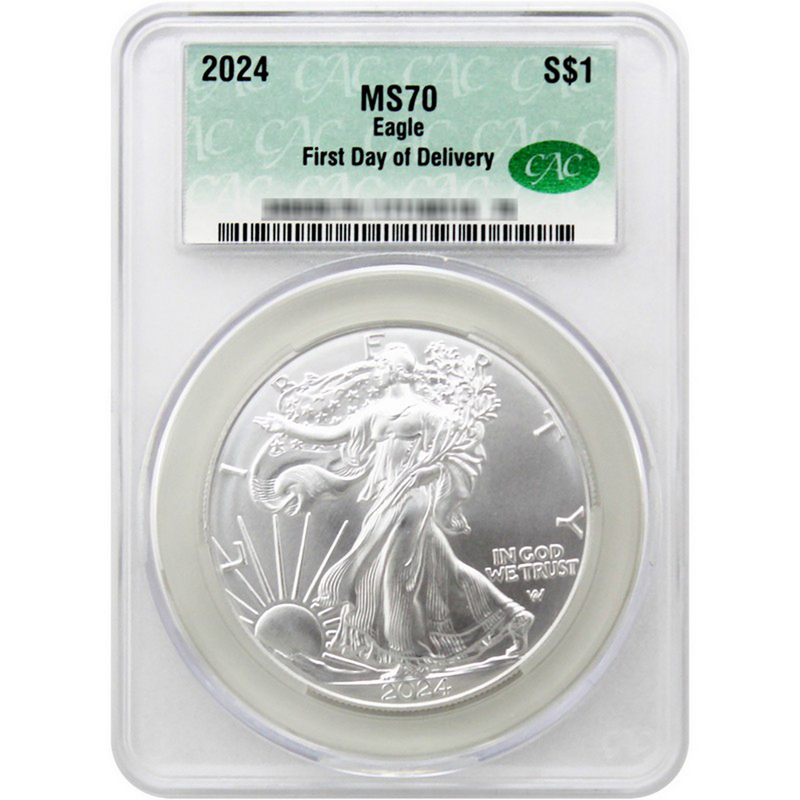 2024 NGC MS-70 イーグル銀貨　FIRST DAY 2024 SAE MS70 First Day of Delivery CAC | SilverTowne