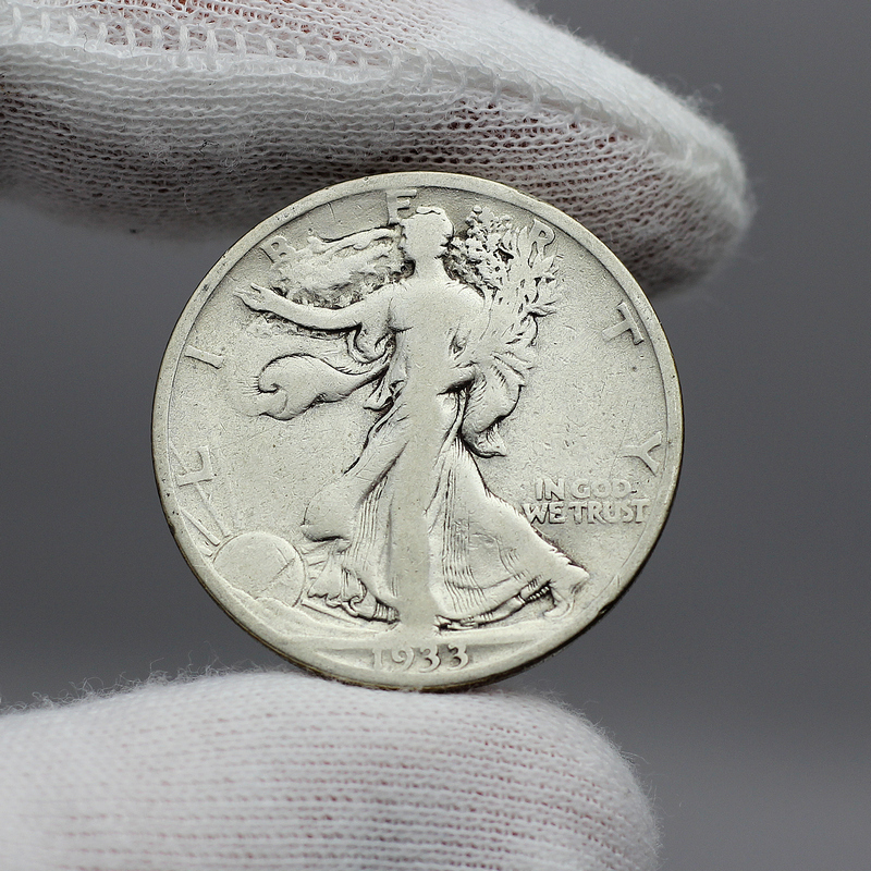 1933 S Silver Walking Liberty $1/2 G/VG | SilverTowne
