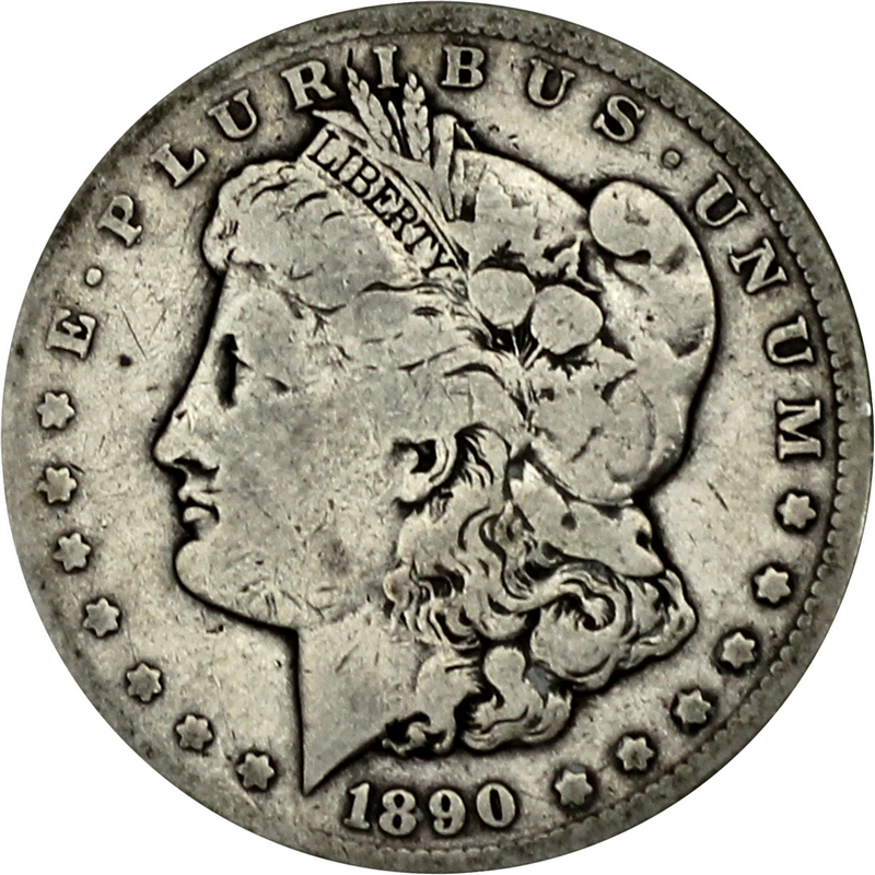 ■ バーリントン 1890 CC Morgan Silver Dollar VG/VF | SilverTowne
