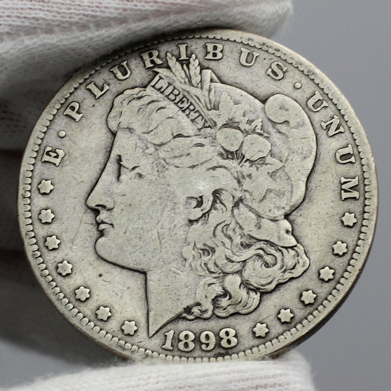 1898-S Morgan Silver Dollar VG/VF .900 Silver Coin | SilverTowne 1898-S Morgan Silver Dollar VG/VF .900 Silver Coin | SilverTowne