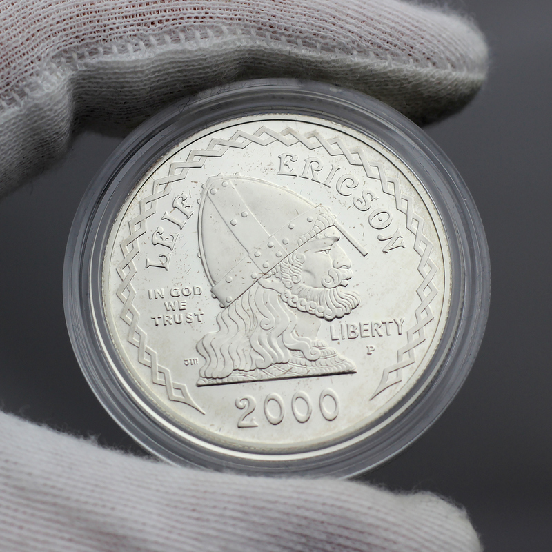 2000 P Leif Ericson Millennium Commemorative Silver Proof 2 Coin Set