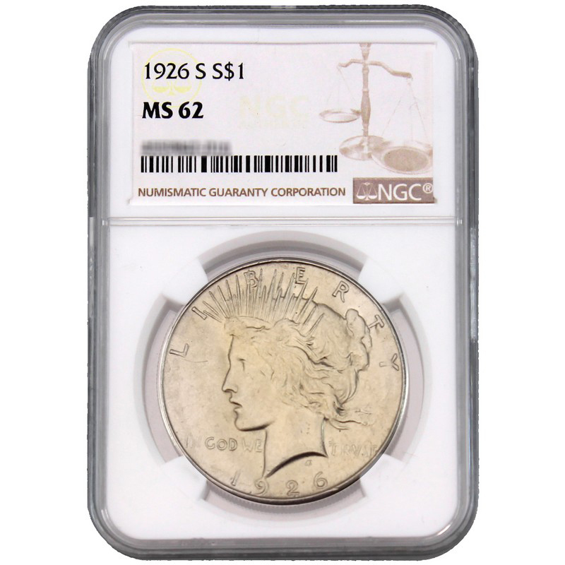 1926 S Peace Dollar MS62 NGC | SilverTowne