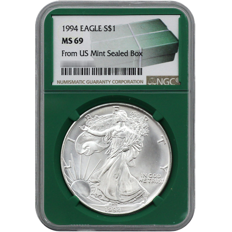 1994 American Silver Eagle MS69 NGC | SilverTowne