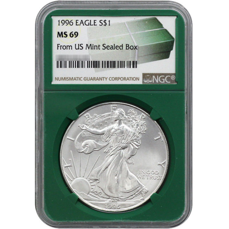 1996 American Silver Eagle MS69 NGC | SilverTowne