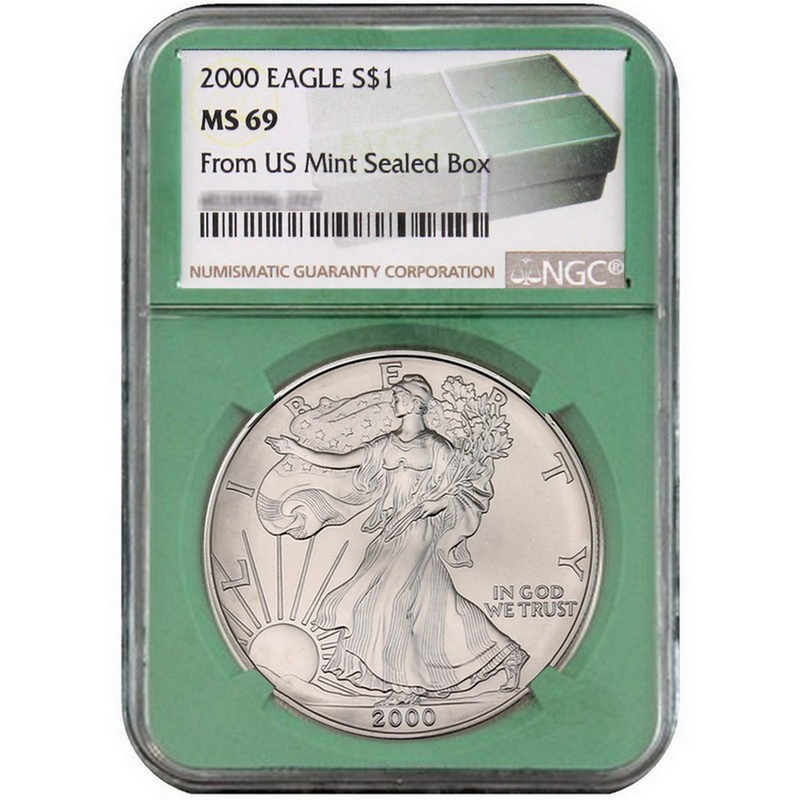 2000 Silver American Eagle MS69 NGC | SilverTowne