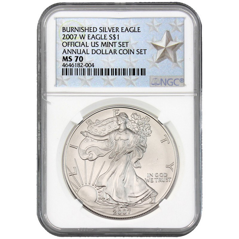 2007 W Burnished SAE Annual Dollar Set MS70 NGC | SilverTowne