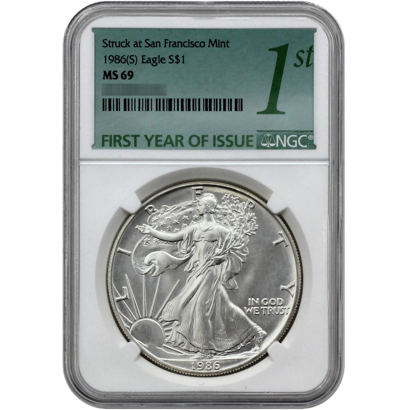 1986(S) Silver American Eagle MS69 NGC | SilverTowne
