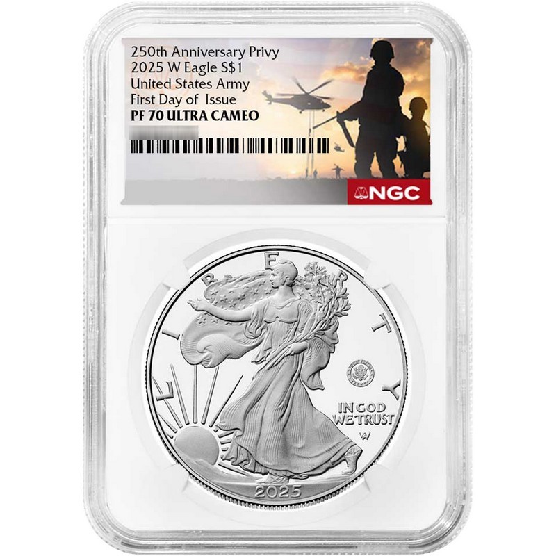 2025-W Proof $1 American Silver Eagle - NGC PF70 UC First Day Of Issue Label