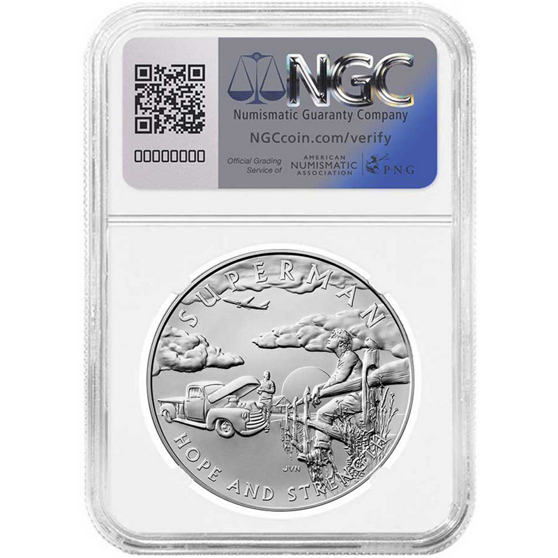 2025 Superman Silver 1oz Medal MS70 Matte FDI NGC | SilverTowne