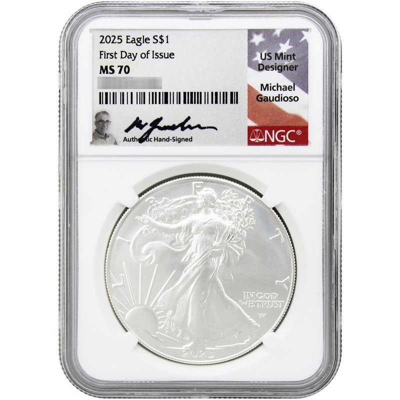 2025 SAE MS70 NGC FDI Gaudioso Signed | SilverTowne