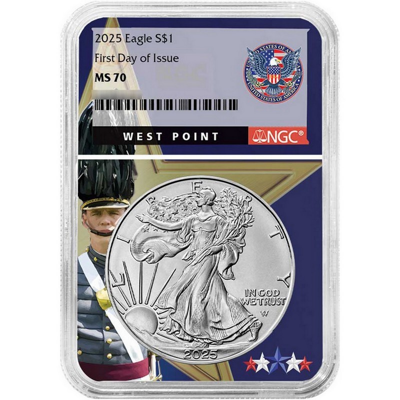 thumbnail image 2 of 2025-W American Silver Eagle $1 – MS-70 PCGS First Day Of Issue, US Mint 2 of 6