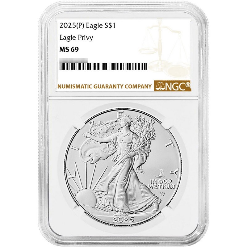2025 SAE Eagle Privy MS69 NGC Brown | SilverTowne