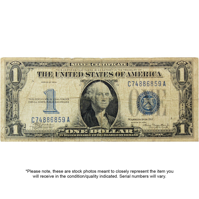 1934 $1 Silver Certificate Note XF/AU │ SilverTowne