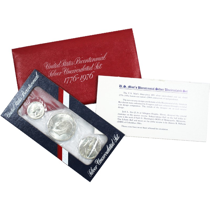 助産ノート 全セット 237ページ! 1976-S Silver Bicentennial 3-Piece Mint Set | SilverTowne